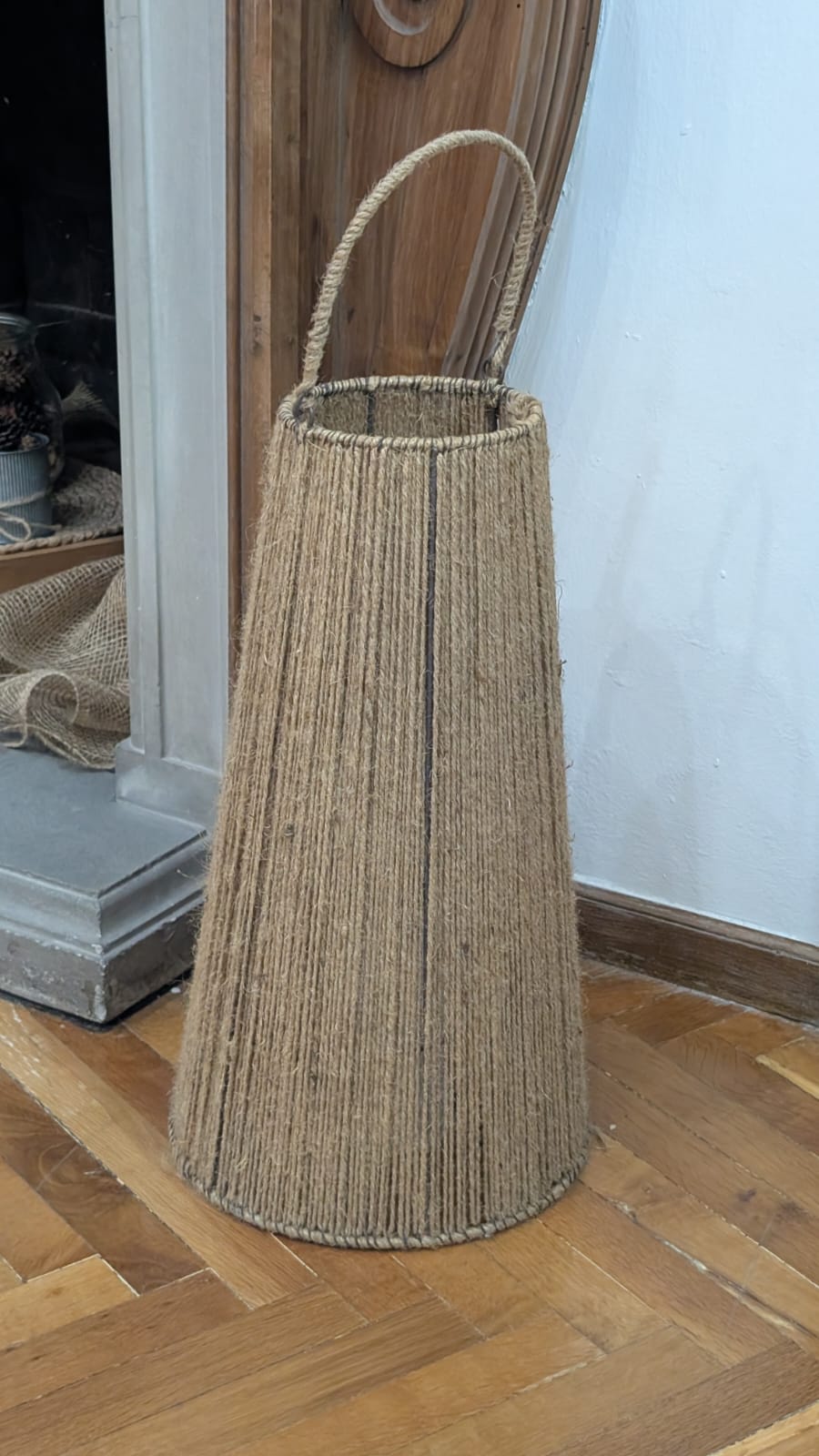 Cesta para paraguas de yute natural