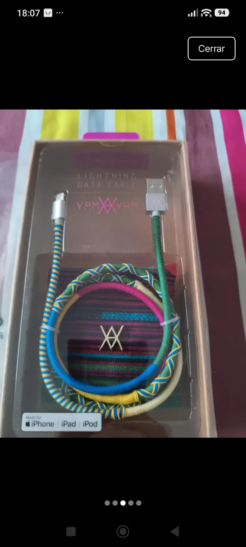 Cable de datos y carga USB