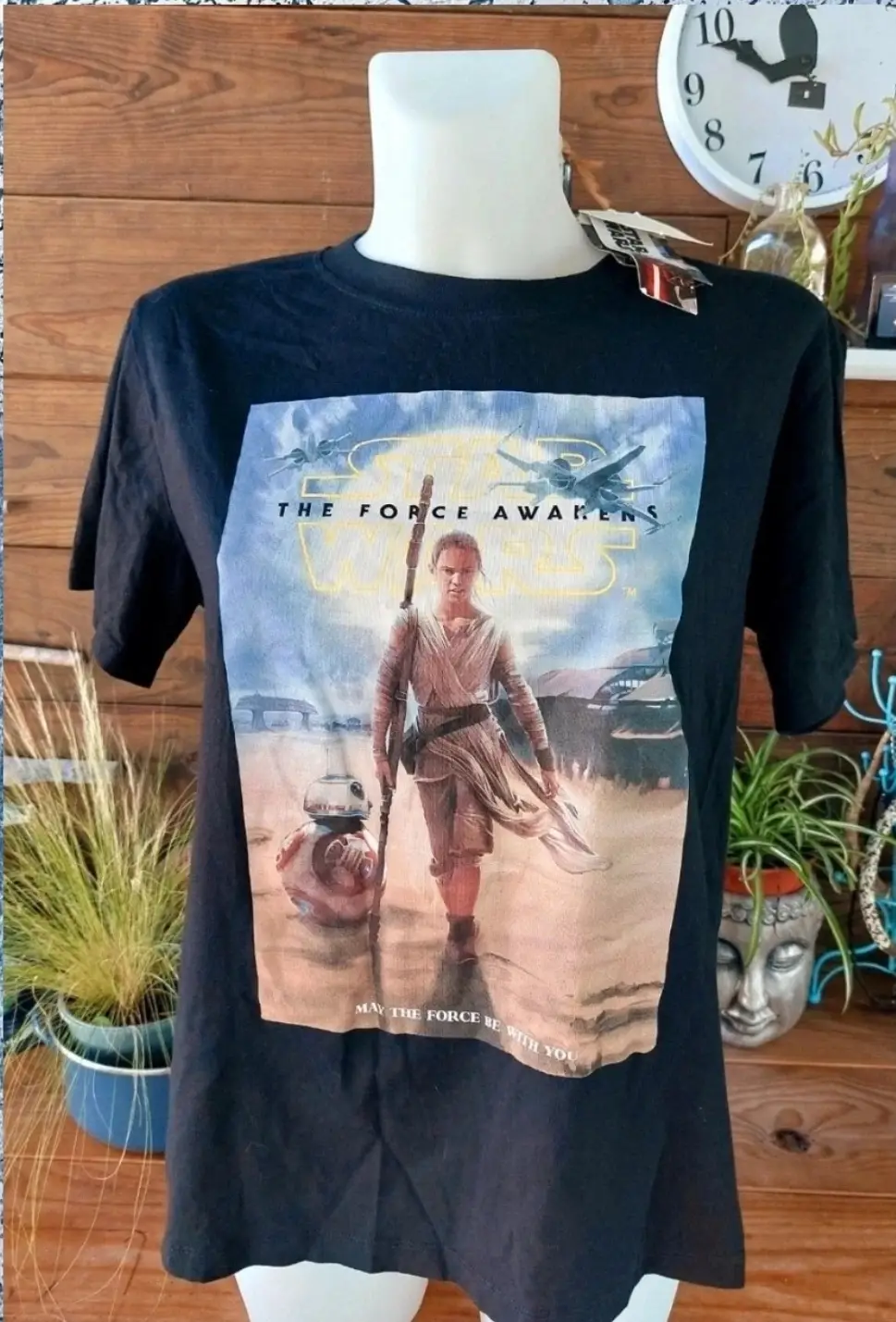 Camiseta Star Wars The Force Awakens, M hombre/unisex, estética retro