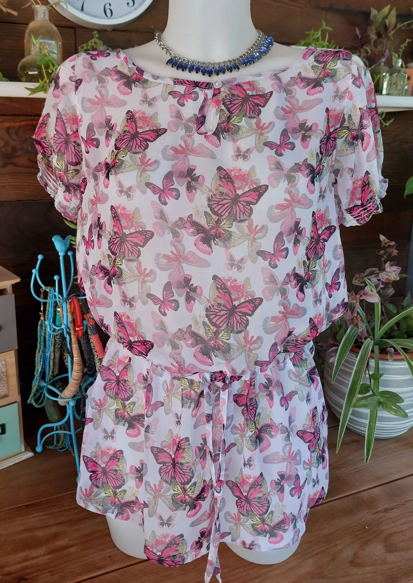 Blusa-Túnica Gasa Estampado de Corazones talla 36/38