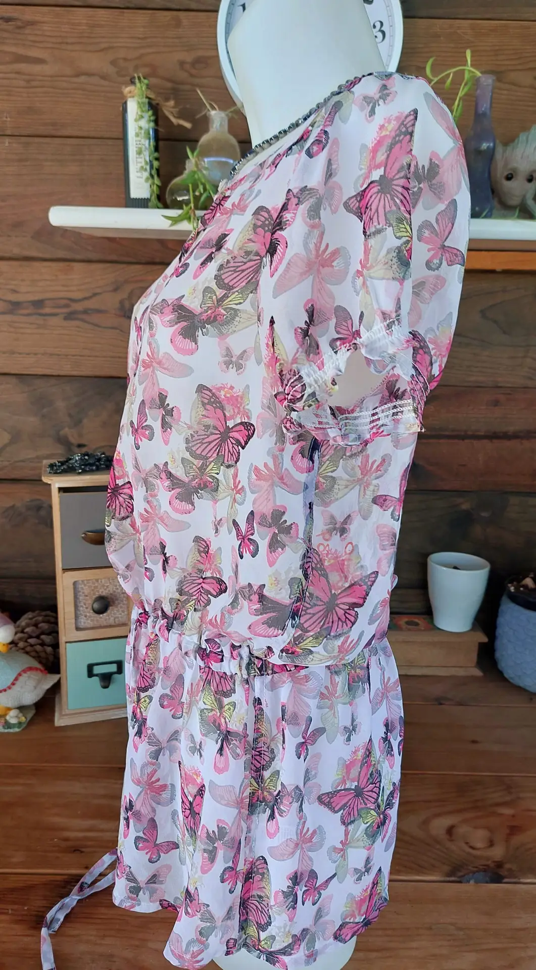 Blusa-Túnica Gasa Estampado de Corazones talla 36/38