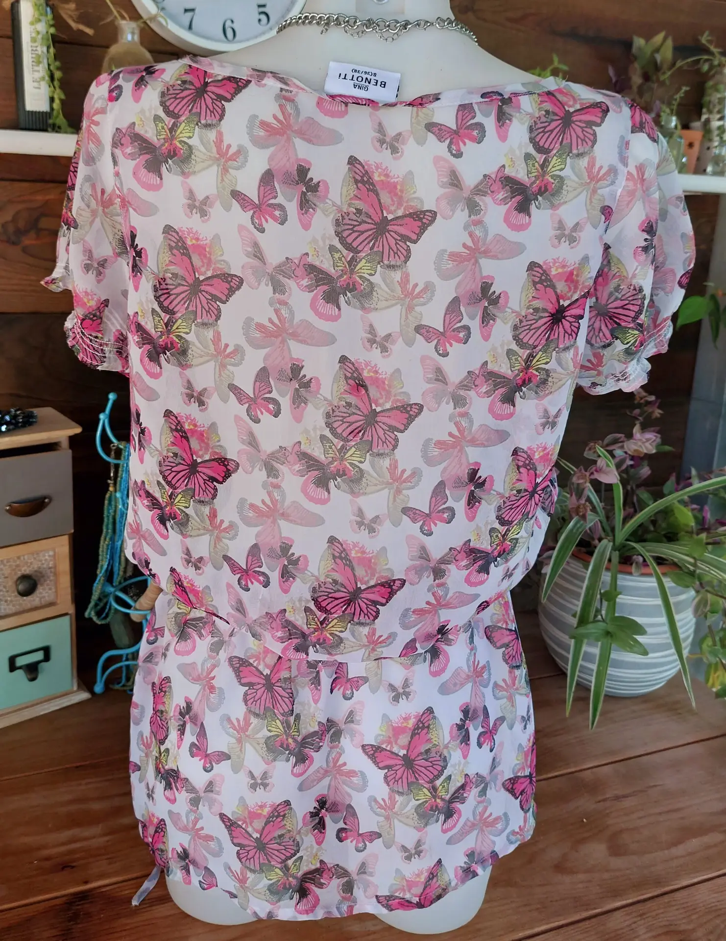 Blusa-Túnica Gasa Estampado de Corazones talla 36/38