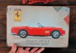 Placa Metálica Estilo Vintage Retro Ferrari California Spider 250
