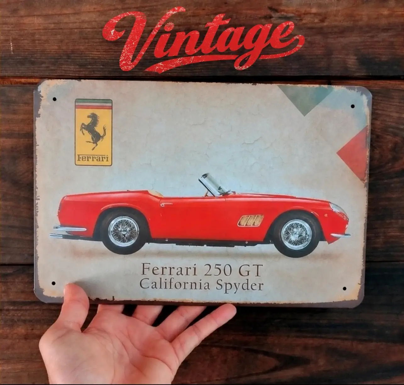 Placa Metálica Estilo Vintage Retro Ferrari California Spider 250