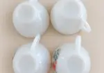 Lote de Tazas Cristal Opalino Estampado Rosas de Arcopal años 70