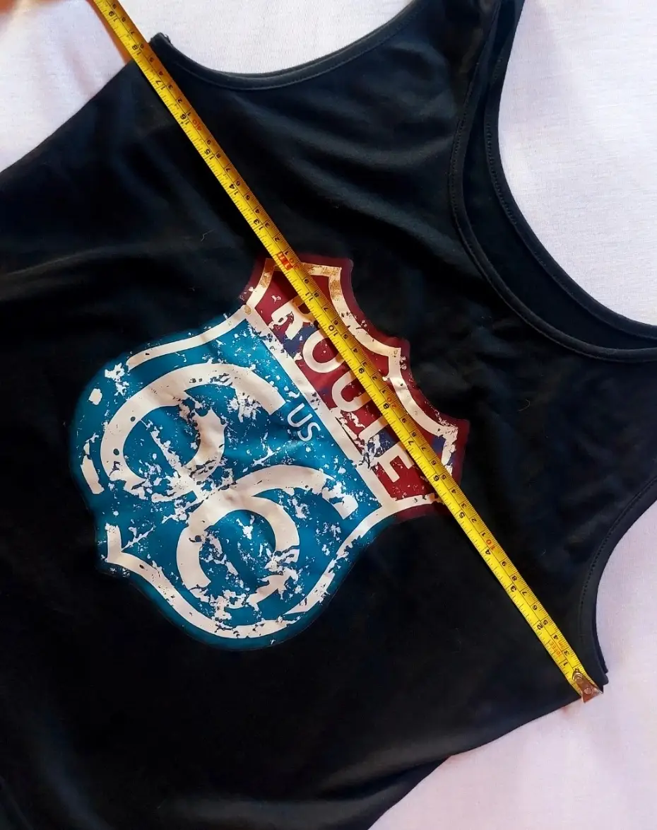 Top Tank Negro con Estampado Americano Route 66 Talla L