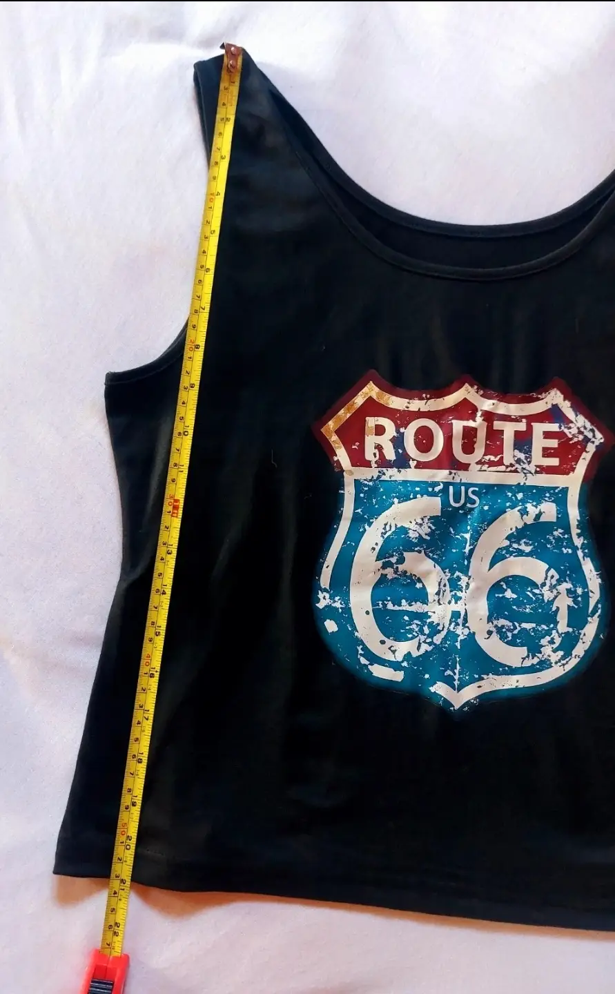Top Tank Negro con Estampado Americano Route 66 Talla L