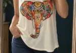 Top Sin Mangas Hippie Made in India-Elefante-Mandala Talla M-L