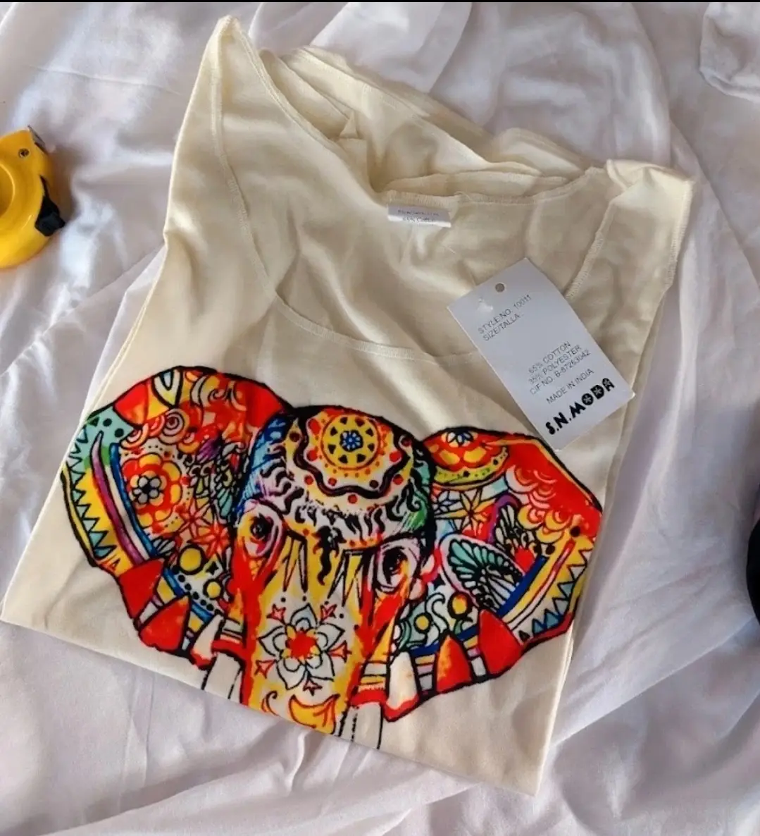 Top Sin Mangas Hippie Made in India-Elefante-Mandala Talla M-L