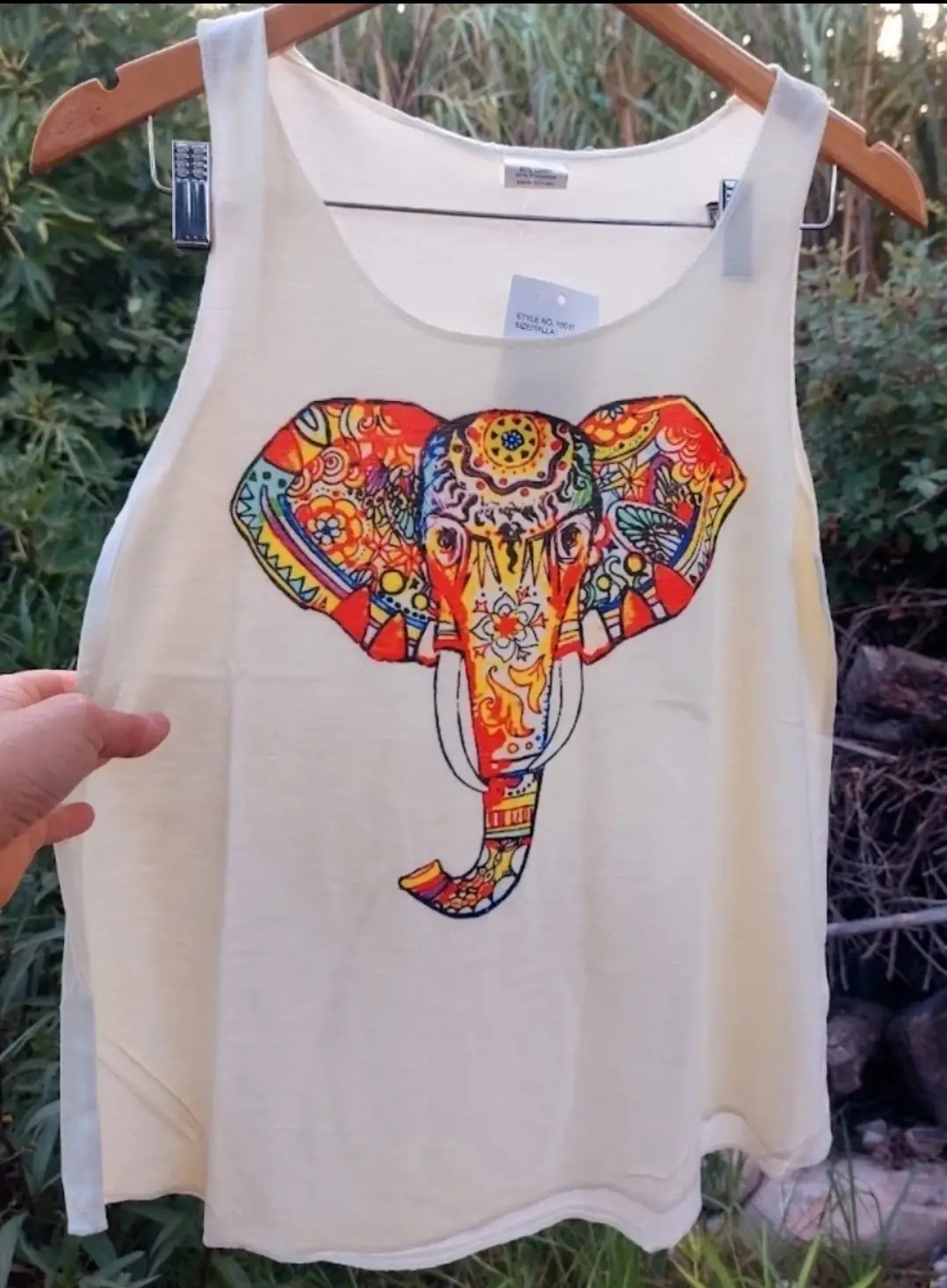 Top Sin Mangas Hippie Made in India-Elefante-Mandala Talla M-L