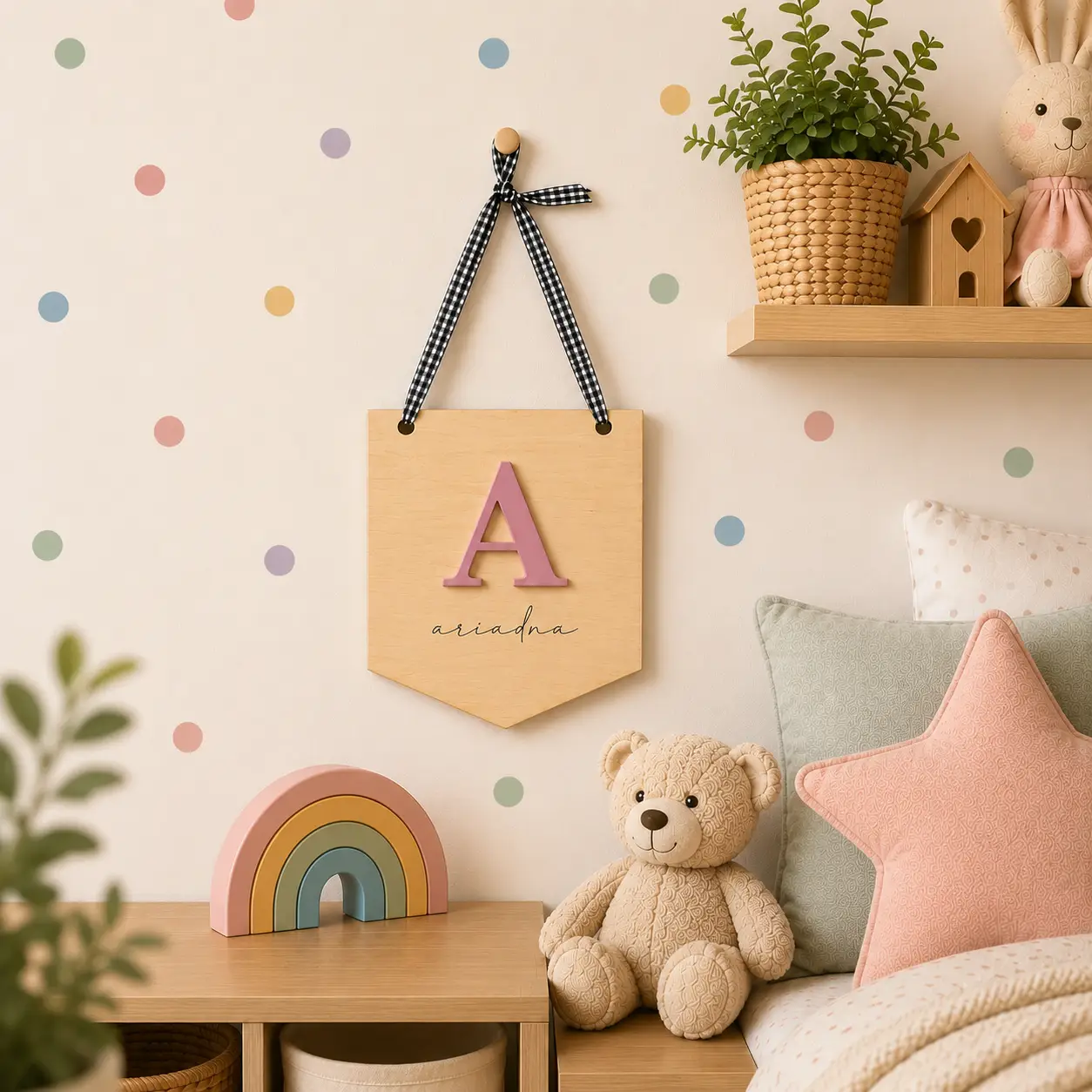 Banderín madera infantil