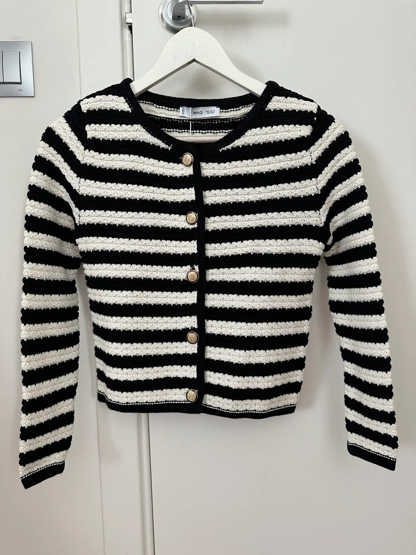 Mango cárdigan de rayas abotonado de punto mujer talla XXS 32
