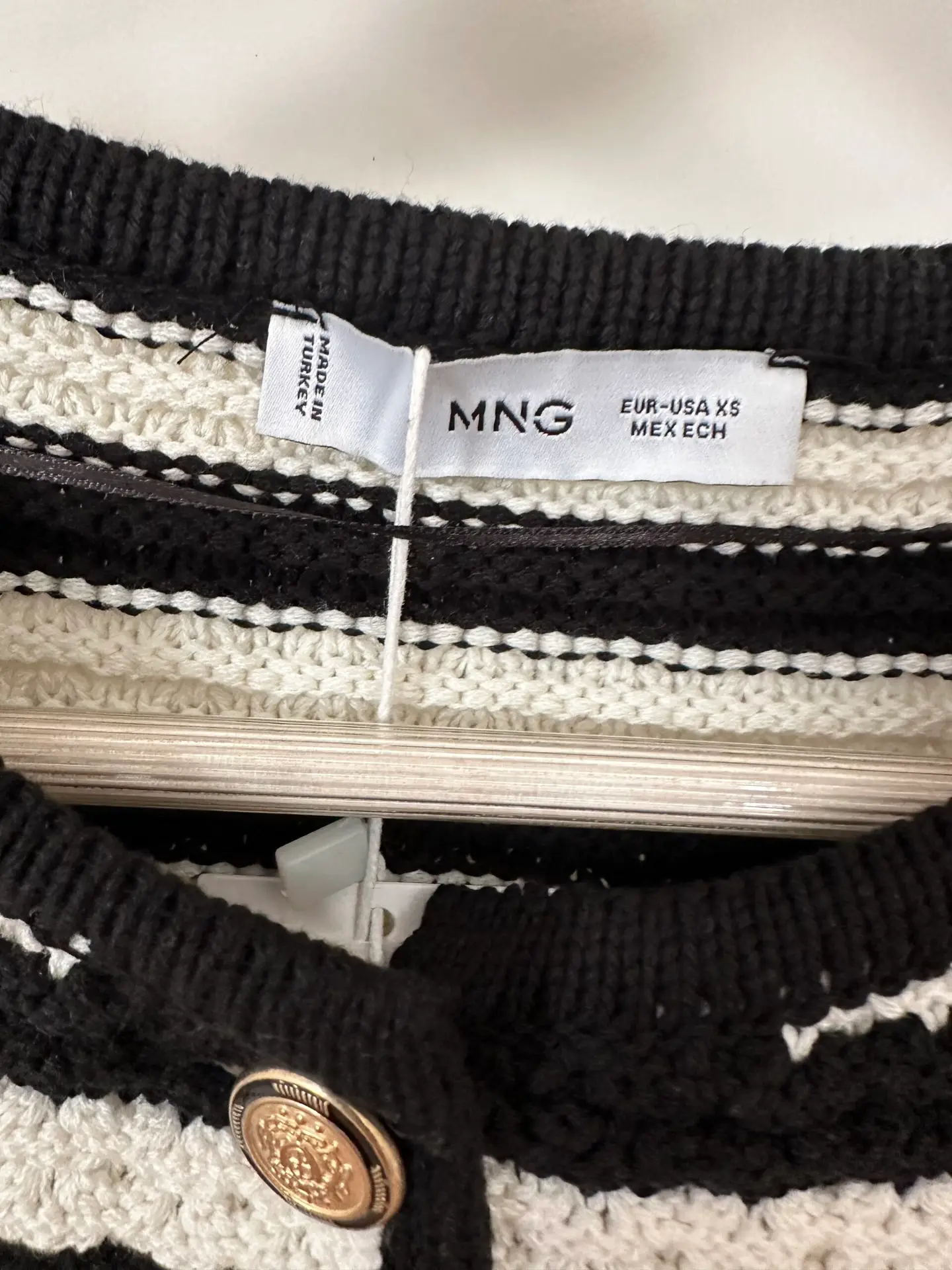 Mango cárdigan de rayas abotonado de punto mujer talla XXS 32