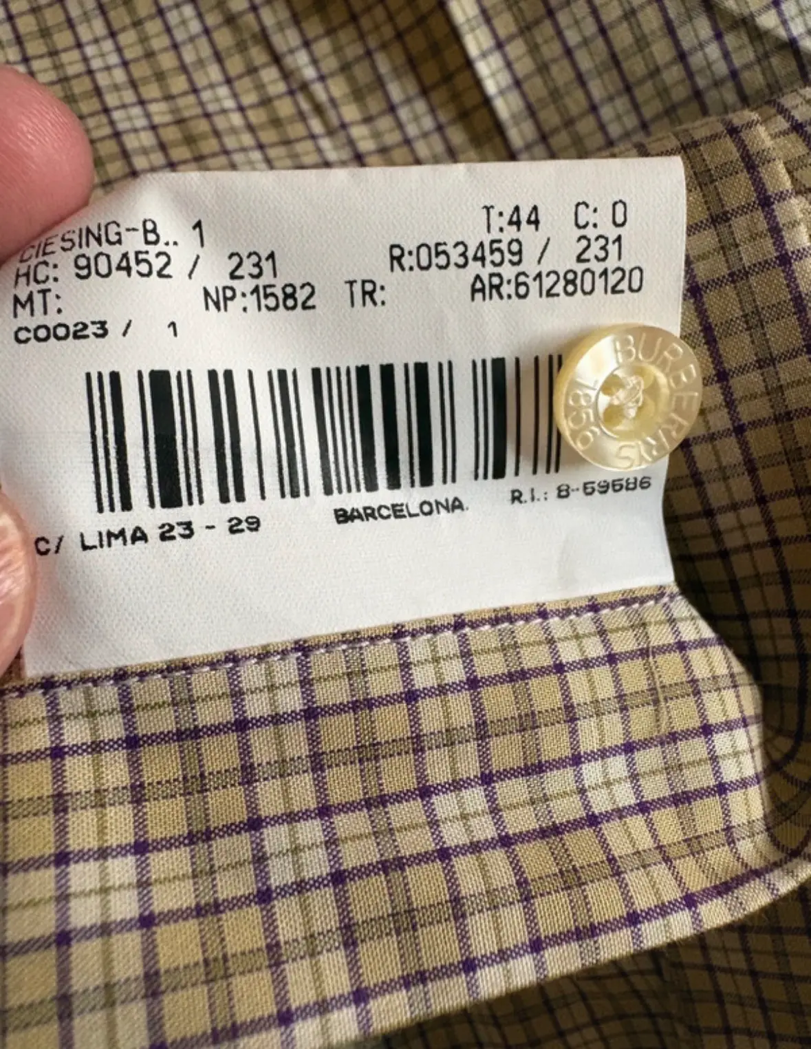Camisa Burberrys talla 44