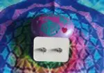 Conjunto pulsera y pendientes corazón morado