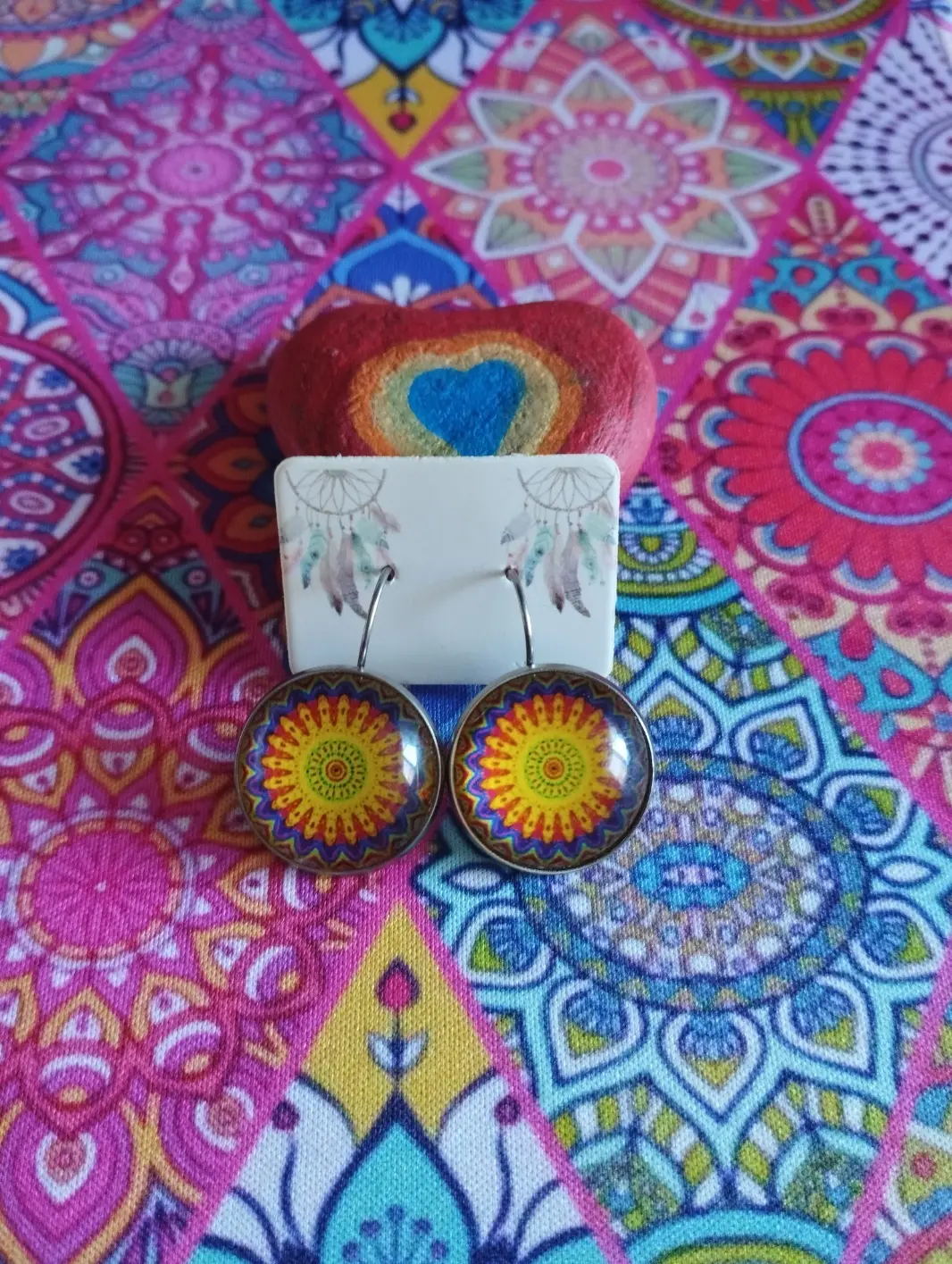Pendientes mandala multicolor