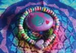 Conjunto pulsera y pendientes corazón morado