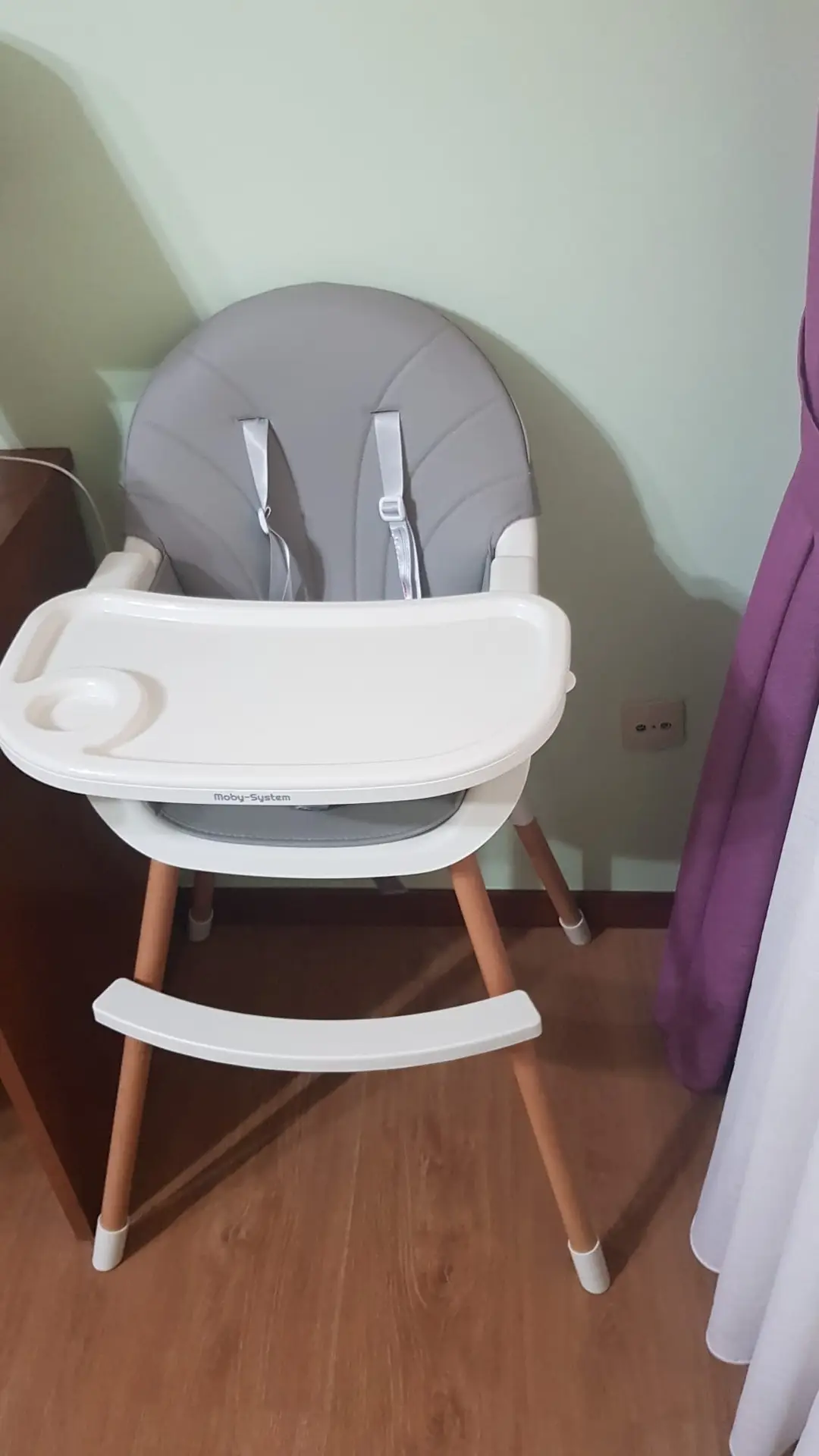 Trona infantil Moby-System gris con bandeja