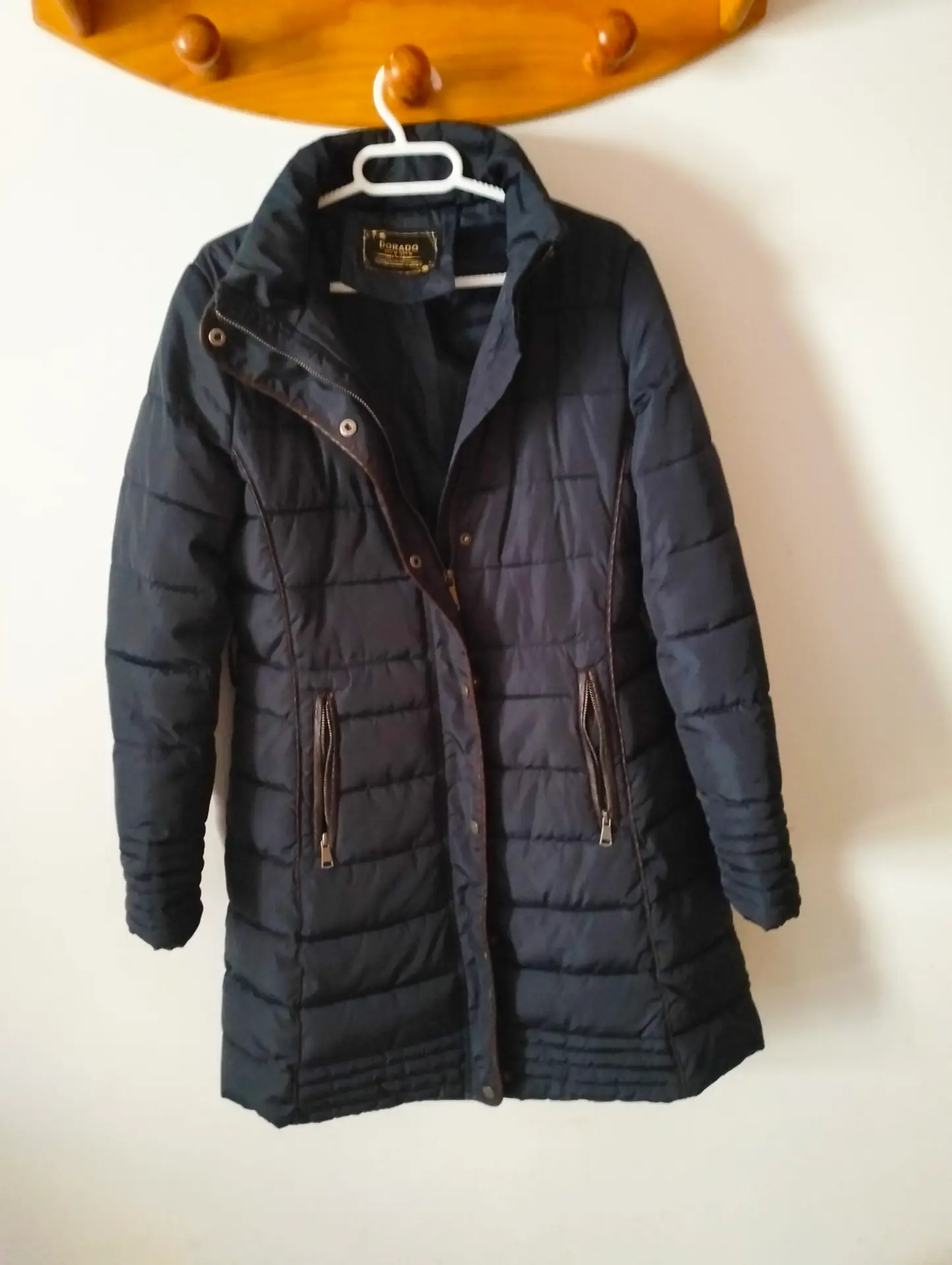 Abrigo acero lchado azul marino talla M