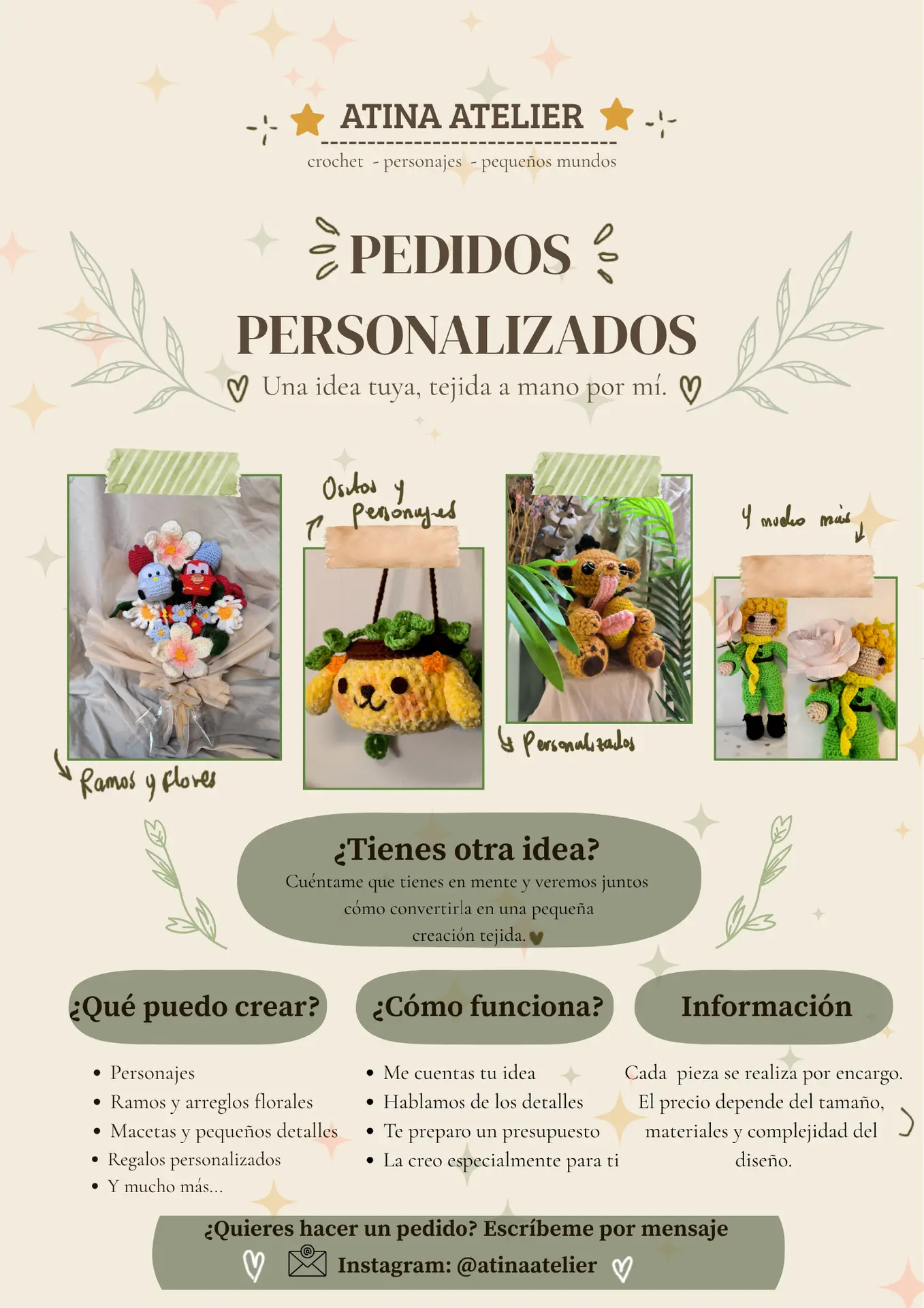 Pedidos personalizados a crochet