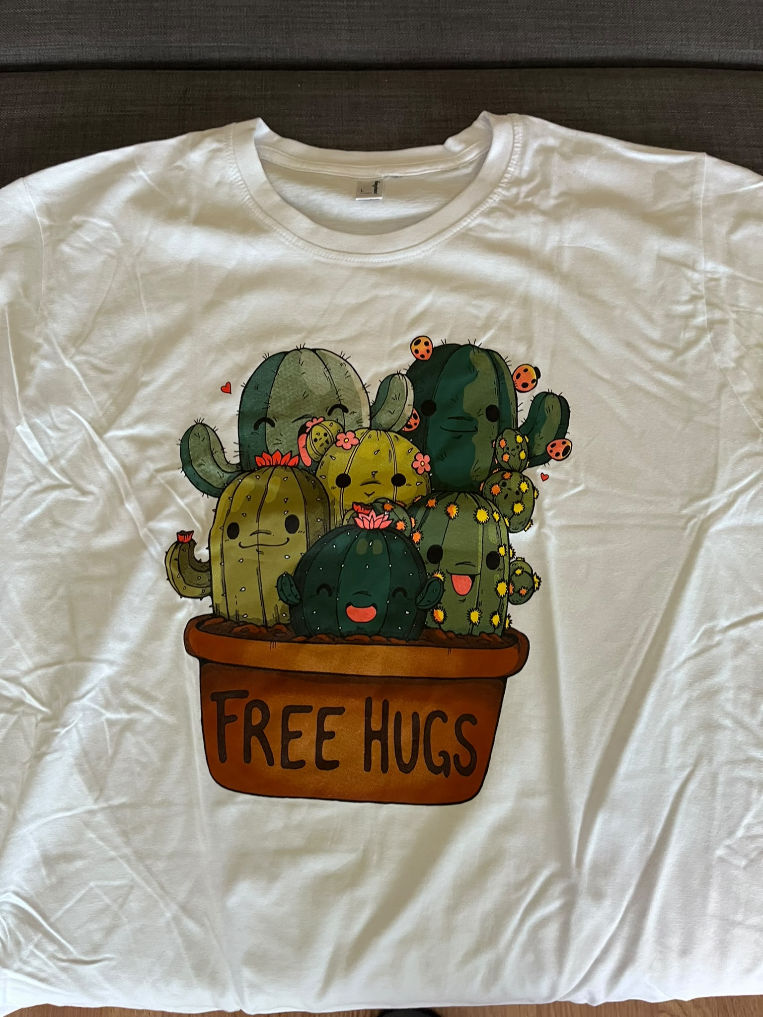 Camiseta blanca – Free Hugs – Unisex L