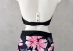 Bikini Mujer talla L Floral Printcnegro y Rosa, Top halter y Short de baño