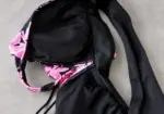 Bikini Mujer talla L Floral Printcnegro y Rosa, Top halter y Short de baño