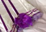 Top de corsé morado estilo Fairycore Y2K con encaje blanco, lazo de cinta, talla S
