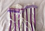 Top de corsé morado estilo Fairycore Y2K con encaje blanco, lazo de cinta, talla S