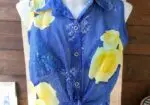 Blusa Vintage Sin Mangas Floral Print estilo Y2k Crop Top