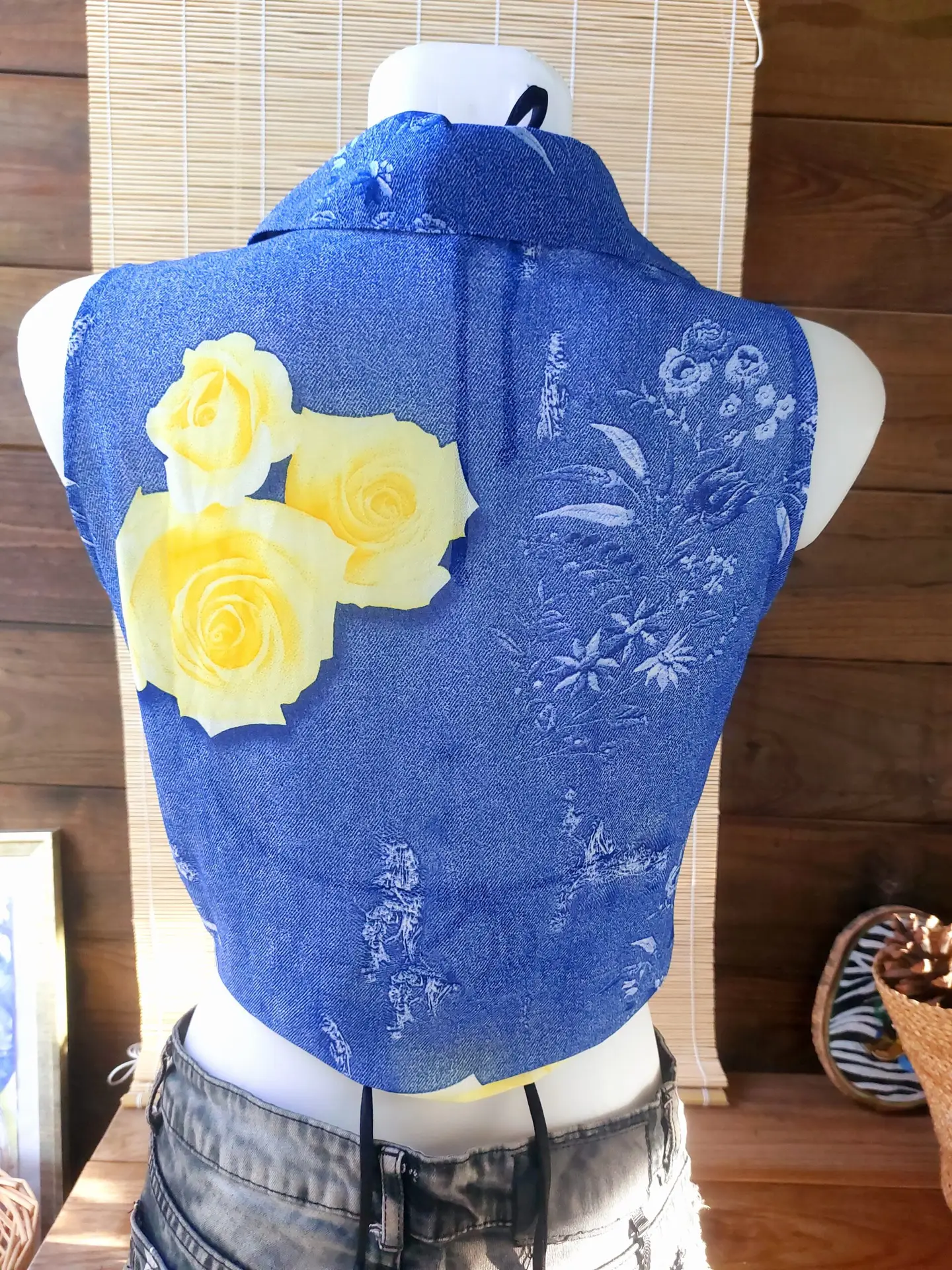 Blusa Vintage Sin Mangas Floral Print estilo Y2k Crop Top