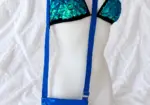 Bolso bandolera mini vintage azul cobalto efecto charol, estilo Y2K
