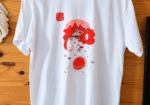 Camiseta gráfica japonesa Art & T-Shirt blanca y roja XL Y2K anime streetwear