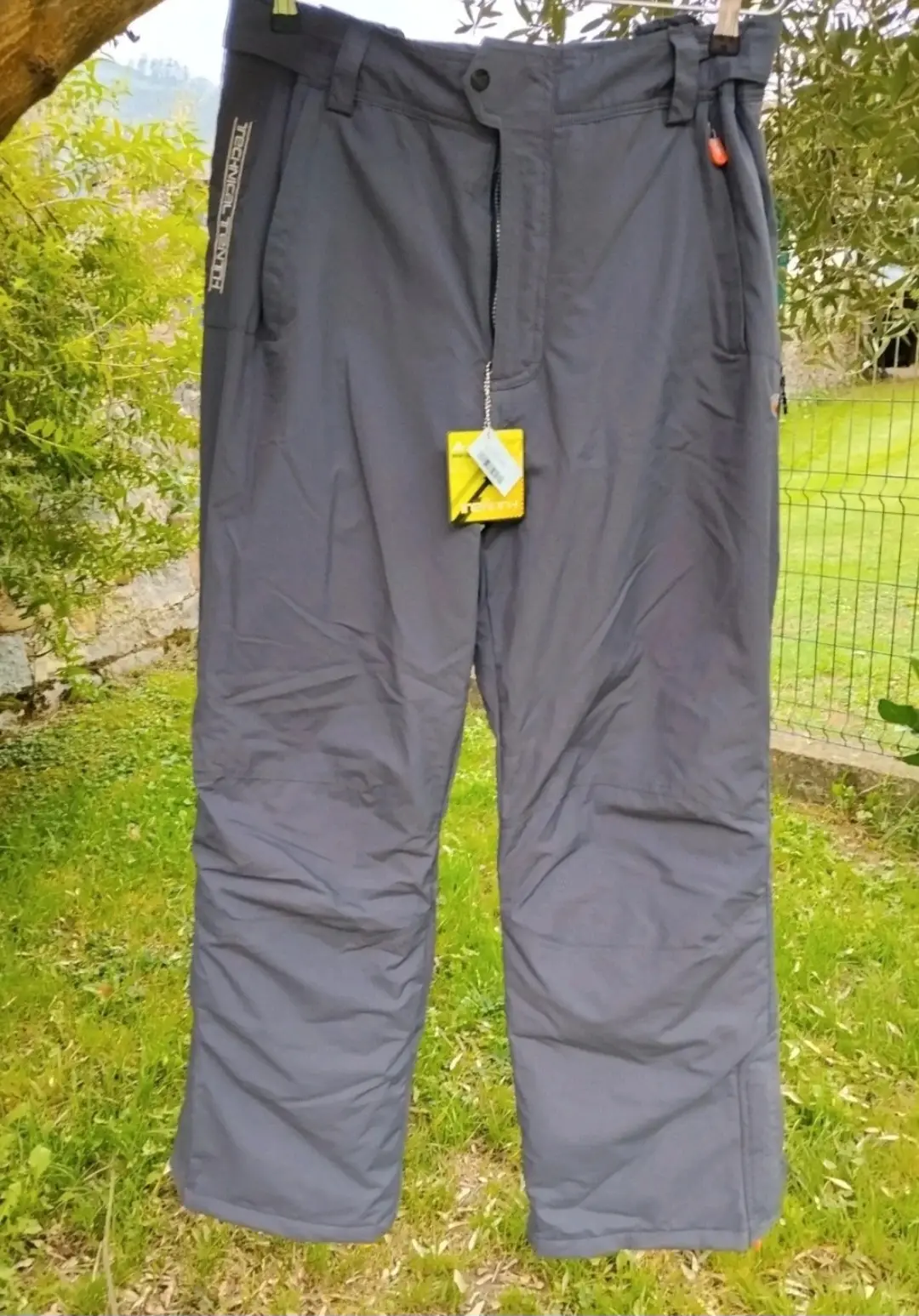 Pantalón Esquí Snowboard Tenth Technical Gris Acolchado Térmico con Tirantes Talla L