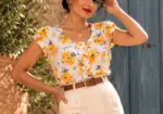 Blusa Vintage Hecha a mano de Raso