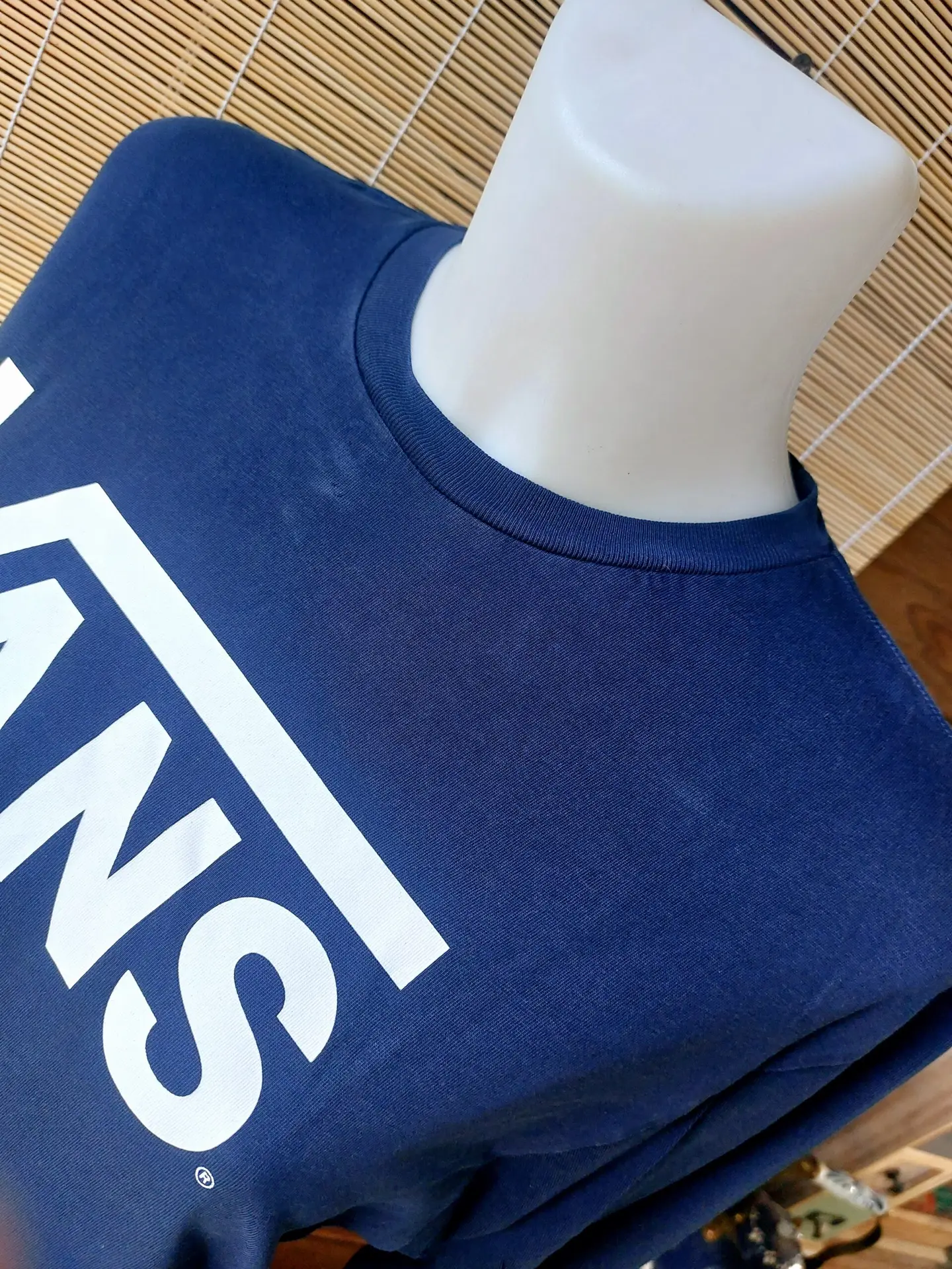 Camiseta Vans Classic Logo Manga Larga Azul Marino Talla M Mediana Algodón Cuello Redondo Unisex