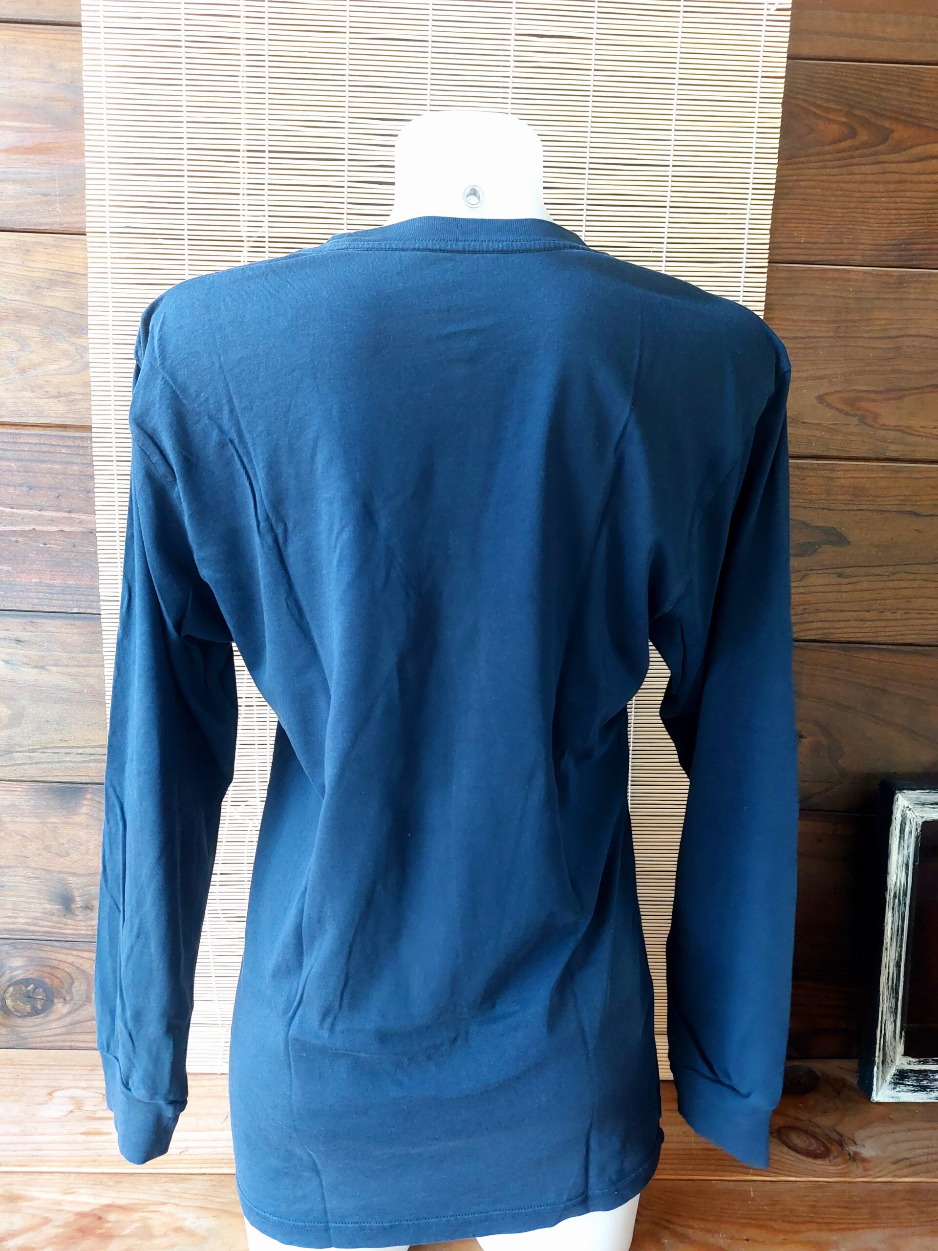 Camiseta Vans Classic Logo Manga Larga Azul Marino Talla M Mediana Algodón Cuello Redondo Unisex