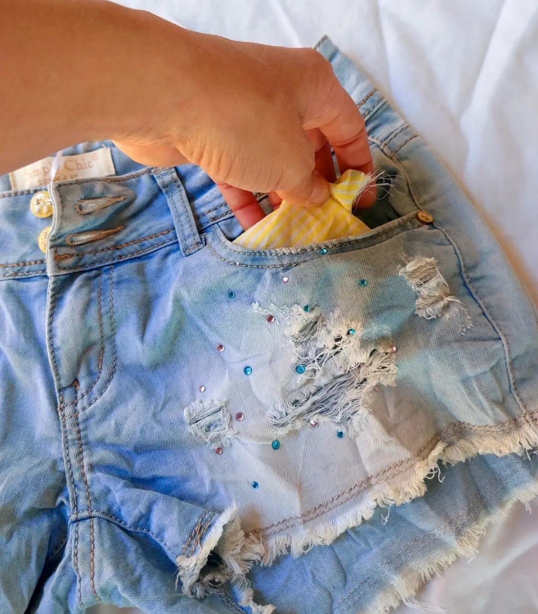Shorts tiro bajo Años 2000 estilo Y2k Talla 40