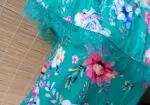 Top Springfield hombros descubiertos flores encaje verde XS nuevo