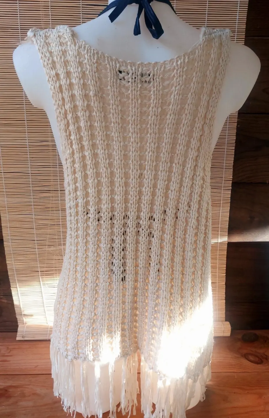 Chaleco Largo Estilo Crochet de Miss Loona Talla M/L