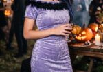 ​Vestido Terciopelo Y2K Vintage Morado Pelo Gótico Whimsigoth Fiesta S 36