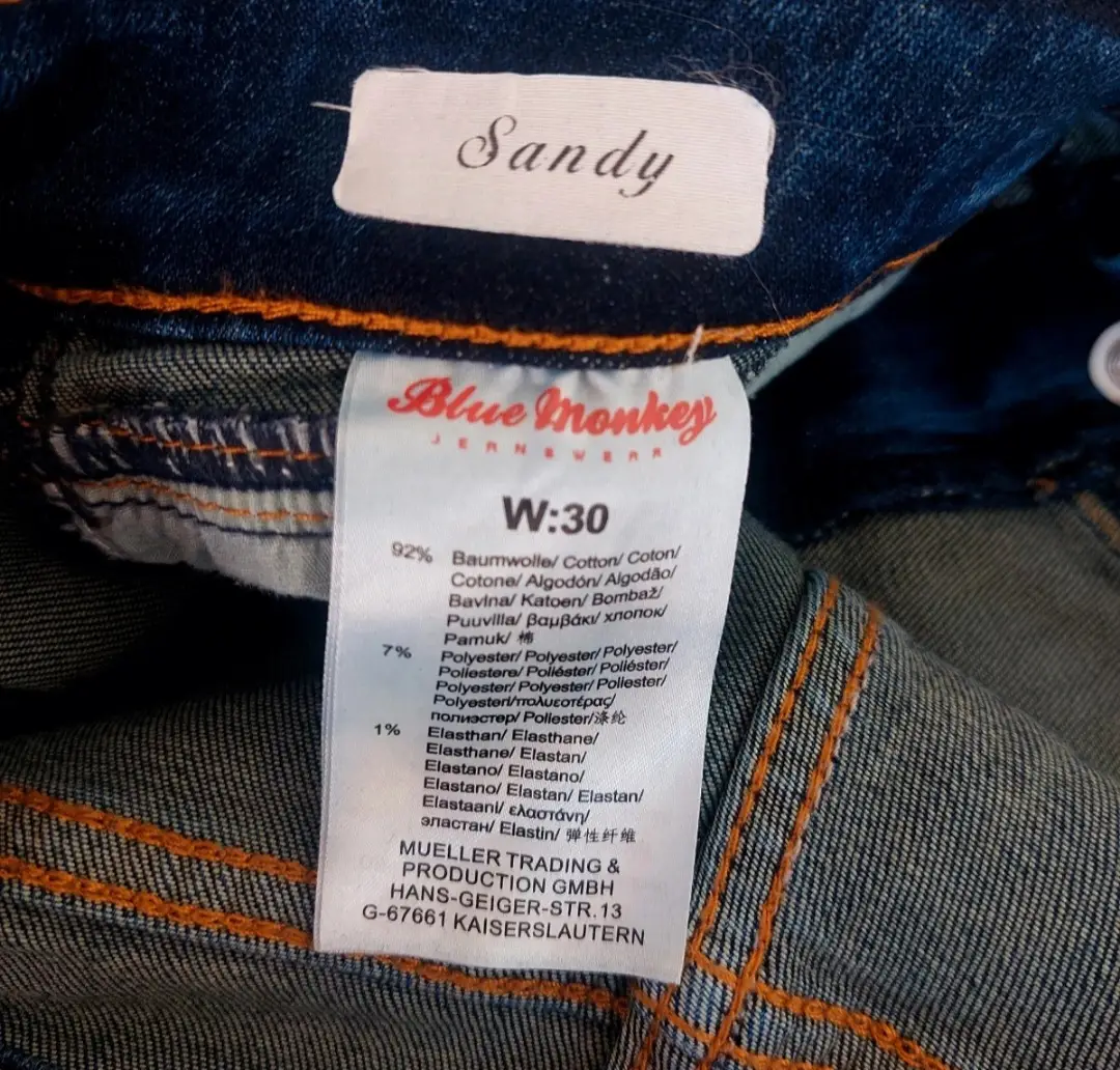 Vaqueros Blue Monkey Sandy W30 Y2K Tiro Bajo Vintage Denim Años 2000
