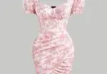 Vestido rosa y blanco primavera