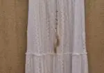 Vestido blanco de encaje, estilo boho chic, talla M