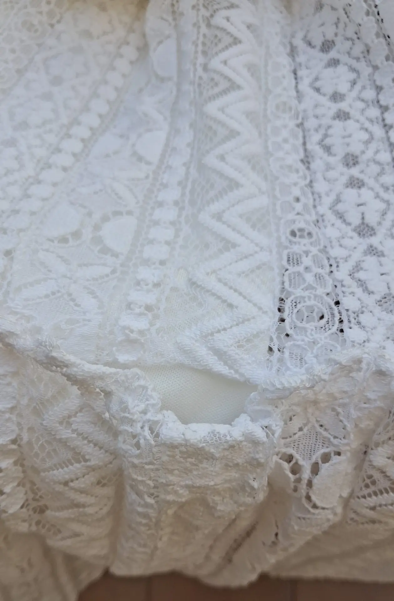 Vestido blanco de encaje, estilo boho chic, talla M