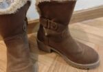Botas marrones con borreguito, talla 35