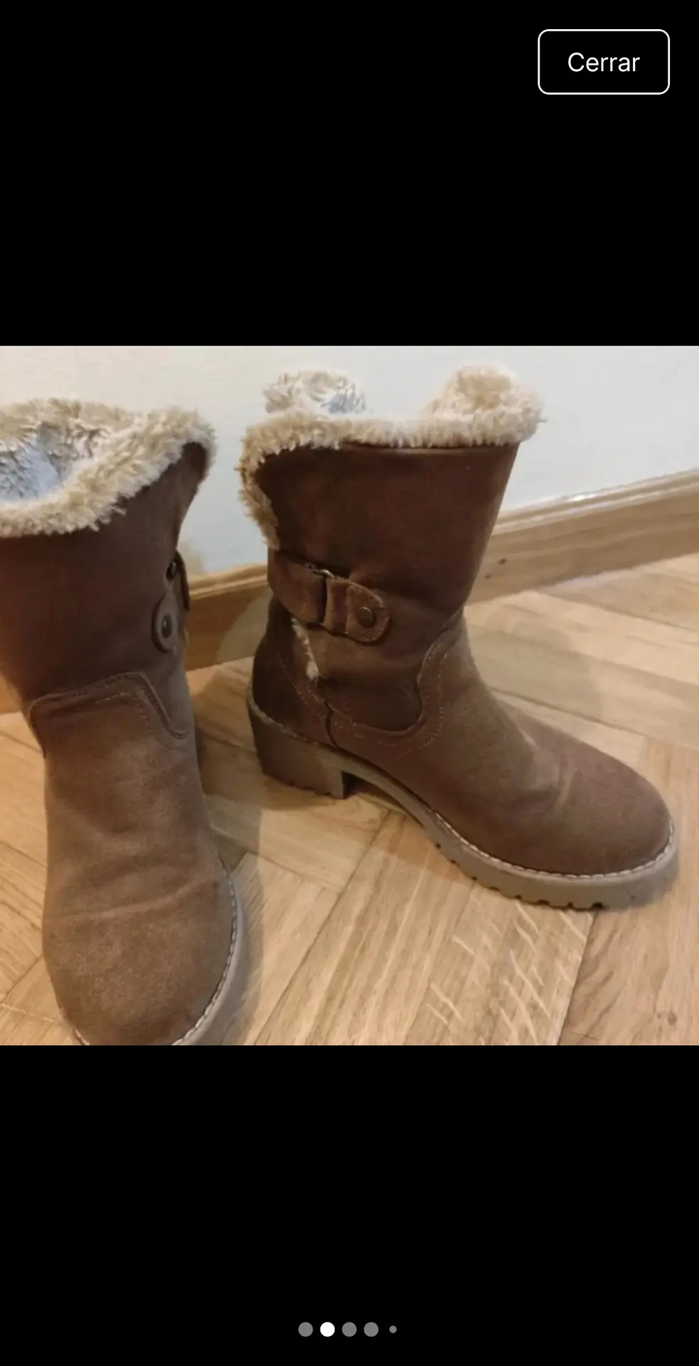 Botas marrones con borreguito, talla 35