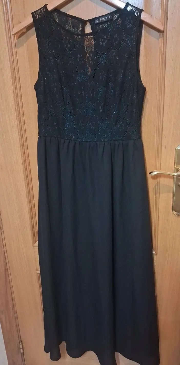 Vestido largo de encaje, shein , talla S