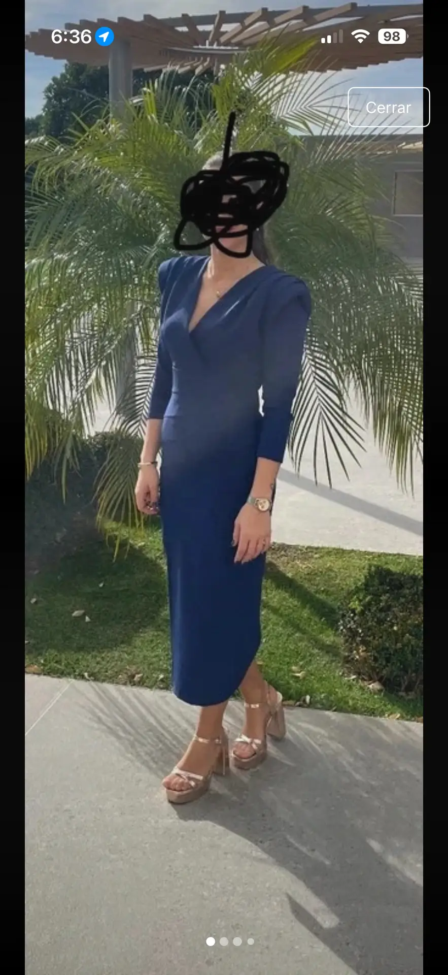 Vestido midi azul marino