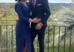 Vestido midi azul marino